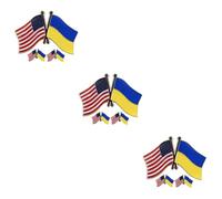 FRCOLOR 3 Ensembles Broche À Double Drapeau Broche Drapeau Des États Unis Épinglette Nationale Patriotique Broche Décorative Broches Pour Bouquets Alliage 3 Pièces * 3
