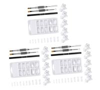 FRCOLOR 3 Ensembles manucure d'ongle faux ongles fake nails nail art manicure moules à ongles en gel fabricant d'ongles gel à ongles modèle d'ongle bout d'ongle Plastique blanche