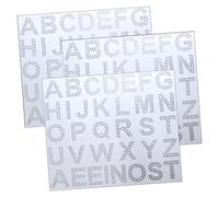 FRCOLOR 3 feuilles Lettres Autocollantes à Repasser Strass Stickers Décoratifs Brillants pour Vêtements et Loisirs Créatifs Ornements Diamant Multicolores