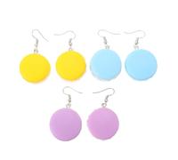 FRCOLOR 3 Paires Boucles D'oreilles Macarons Bijoux Pour Boucles D'oreilles En Macaron Mignons Adorable D'oreille Boucles D'oreilles Femme Étages Clous D'oreilles Simples Métal
