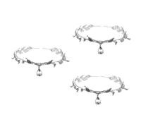 FRCOLOR 3 Pcs Cristal Feuille Bandeau Strass Front Bandeau Couronne De Mariée Casque De Mariée Accessoires De Cheveux De Mariage Collier De Mariée Rétro Bandes De Cheveux Bandeau De
