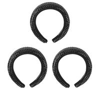 FRCOLOR 3 Pcs Éponge Strass Bandeau Cristal Coiffure Rétro Cheveux Cerceau Strass Coiffure Brillant Chapeaux Cristal Cheveux Cerceau Accessoires De Cheveux De Mariée Femmes Coiffure