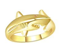 FRCOLOR 3 Pièces anneau ouvert bagues pour les femmes bague femme Bijoux de requin pour femmes anneau de requin bague animale bagues réglables pour femmes bague de mode cuivre Doré
