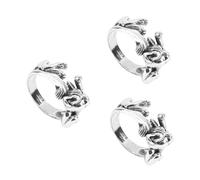 FRCOLOR 3 Pièces Bague Ouverte avec Totem de Chat Rétro et Accessoire Élégant pour Femmes et