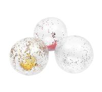 FRCOLOR 3 pièces Balles de Plage Gonflables PVC avec Sequins Colorés Accessoires pour Jeux Plein Air