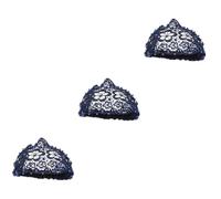 FRCOLOR 3 Pièces Bandeau Bande De Cheveux Torsadée Coiffe En Dentelle Creuse Guirlande De Cheveux Rose Pailletée -tête à Motif Fleur De Prunier Décor De Mariage Tête Croisée Élastique