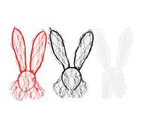 FRCOLOR 3 Pièces Bandeau Voile Masque De Dentelle Voile De Dentelle De Boîte De Nuit Bandeau Spa Tresser Bandeaux Filles Groupe Lapin Mignon Peluche Tenues De Cosplay En Tissu