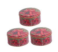 FRCOLOR 3 Pièces Boîtes Métalliques Ronde pour Biscuits Boîtes de Rangement Compactes avec Fermeture Sécurisée pour Stockage de Gâteaux et Articles Divers