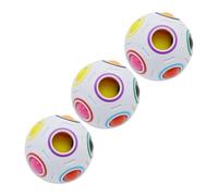 FRCOLOR 3 pièces Boule Arc--Ciel Éducatif Puzzle de Réflexion pour Garçon Fille Balle Casse-tête Sensorielle et Anti-Stress Portable
