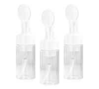 FRCOLOR 3 pièces Bouteilles Mousse Sub Bottle avec Brosse Pratique pour Savon Liquide Visage Shampoing Conditioner Voyage Plastique