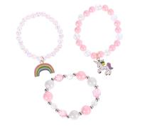 FRCOLOR 3 pièces Bracelet Licorne Garçon Fille avec Perles Créatives Bijoux Fille et Garçon Accessoire Poignet Adorable pour Cadeau Famille et Amis
