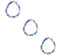 FRCOLOR 3 Pièces Bracelet Polymère Coloré Bracelet DouxCetÉtanche pour Couple Corde Main Élastique Amitié Plage