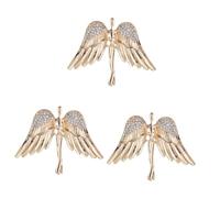 FRCOLOR 3 Pièces broche corsage Broche créative en métal épinglette écharpe bijoux épingle à vêtements Pin sur revers du costume strass Doré