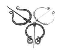 FRCOLOR 3 Pièces Broche Médiévale Viking Métal Vintage Fermoir Pénannulaire pour Châles Écharpes et Capes Accessoire et Portable pour Style Renaissance