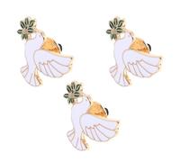 FRCOLOR 3 Pièces Broche Oiseau Blanc en Alliage Légère et Élégante, Épingle de Veste ou Paquet à Dos pour Activités Scolaires et Événements Commémoratifs