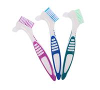 FRCOLOR 3 Pièces Brosse à Dents Double Embout Pour Prothèse Dentaire Brosse à Dents à Poils Souples De Nettoyage Pour Dentier