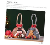 FRCOLOR 3 Pièces cadeau joyeux mignon de noël coloré petits sacs de Noël petite pochette à cordon Candy Storage Sachets Tissus en peluche