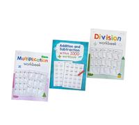 FRCOLOR 3 pièces Cahier de Mathématiques pour Garçon Fille Exercices Multiplication et Division Pratique Échelonnée avec Problèmes Deux Chiffres Adapté École Primaire Apprentissage Maison