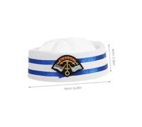 FRCOLOR 3 Pièces Chapeau Marin Unisexe Garçon Fille Coton Casquette Capitaine Style Yacht S Badge Brodé pour Costume et Jeux