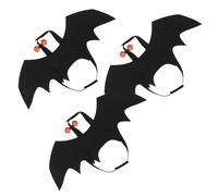 FRCOLOR 3 Pièces Costume Ailes de Chauve-Souris pour Chats et Chiens en Feutre Noir avec Cloche Interactive, Design Unique et Habillage Rapide pour Fête d'halloween et Décoration de