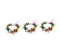 FRCOLOR 3 Pièces Couronne artificielle de Noël coiffe de mariée fleur de mariage casque de fleur hair charms christmas event Bandeau Tiare casque de noël coiffe de noël en tissu