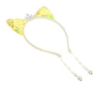 FRCOLOR 3 Pièces couronne de paillettes d'oreille de chat mignonette Coiffe pour cosplay bandeau chat strass tenues de cosplay bandeaux filles bandeaux pour filles couvre-chef pour la fête