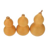 FRCOLOR 3 Pièces Décoration en Calebasse Naturelle Kaki | Ornement de Gourde, Forme de Courge, pour Culture Chinoise, Ambiance Maison ou Bureau