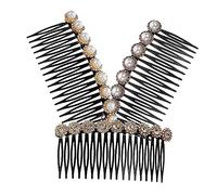 FRCOLOR 3 Pièces Épingle À Cheveux Cassée Sur L'Arrière De La Tête Féminine Peigne Queue De Rat Breloques Chignons Perles Pour Cheveux Peigne Pour Femmes Nœuds De Cheveux