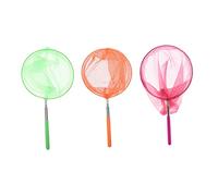 FRCOLOR 3 pièces Filets Télescopiques INOX pour Garçon Fille et Adultes Épuisettes Portables Colorées Orange Vert pour Capture et Insectes Légères et Flexibles pour Exploration Nature