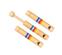 FRCOLOR 3 pièces Flûte Bois Instrument Musical Éducatif pour Garçon Fille Flûte à Coulisse Colorée Sécurisée pour Développement Précoce