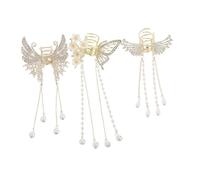 FRCOLOR 3 pièces French Hair Barrettes With Tassel Pendant Lightweight Hair Clips For Women And Secure Claw Clips For Daily Wear And Special Occasions