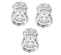 FRCOLOR 3 Pièces Insigne de police badge de police broche insigne bijoux de costume épingle de police breloque insigne badge de costume bijoux de mode pour hommes Métal
