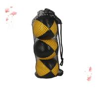 FRCOLOR 3 pièces Lot de Balles de Jonglage PU Légères avec Sac Filet Balle Jonglage pour Garçon Fille Extérieur Interactif pour Fête Jaune et Noir