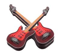 FRCOLOR 3 pièces Mini Guitare Décorative pour Bureau Éducatif Écologique Modèle Miniature pour Maison de Poupée Aléatoires Ornement Compact et