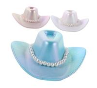 FRCOLOR 3 Pièces Mini Western Cowgirl Hats For Party Decoration Lightweight Hair Clips Small Miniature Caps For Cupcake Toppers And Craft Accessories