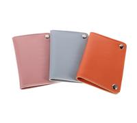 FRCOLOR 3 Pièces Nail Drill Bit Storage Case With Snap Closure Portable Nail Art Organizer Bag In Orange Inner Lining For Mobile Manicure Services