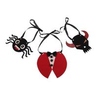 FRCOLOR 3 Pièces Nœud Costume Ajustable Compagnie de Animaux et Tissu Détachable Festif Halloween pour Chats et Petits Chiens, pour Spectacles et Fêtes