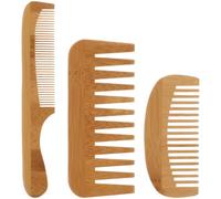 FRCOLOR 3 Pièces Peignes En Bois Multi-usages Lot De Peignes à Cheveux Avec Dents Larges Et Fines Pour Coiffure Et Séparation