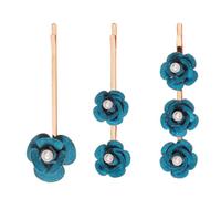 FRCOLOR 3 Pièces Pince à Cheveux Fleurie Décor Épingle à Cheveux De Mariée Animal De Compagnie Pinces à Fleurs Pour Les Cheveux Liens Mignon Barrettes De Cheveux En Perles Fille Blue Abs