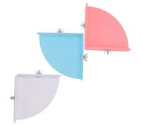 FRCOLOR 3 pièces Plateforme pour Cage Hamster avec Vis Plateau Escalade pour Petits Animaux Exercice pour Rongeurs Étagère Colorée Rose Bleu Blanc