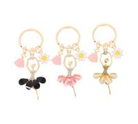 FRCOLOR 3 Pièces Porte Clés Ballerine Élégant Lot de Breloques Danseuse Scintillantes Accessoires pour Sac à Main Sac à Dos Clés de Voiture Fête Danse