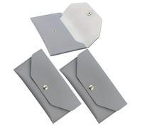 FRCOLOR 3 Pièces Portefeuille Porte-Monnaie Femme PU Gris Organisateur Fin avec Bouton-Pression Pochette Budget pour Espèces et Reçus Gestion des Finances