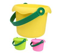 FRCOLOR 3 pièces Seaux de Plage Plastique Colorés Seaux de Sable et Antidérapants pour Jouets pour Construction de Châteaux de Sable Extérieur