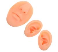 FRCOLOR 3 Pièces Silicone Body Part Models Set Realistic Flexible Ear Nose Mouth Simulation For Piercing Training And Makeup Practice