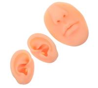 FRCOLOR 3 Pièces Silicone Piercing Practice Model Set Flexible Soft Silicone Ear Nose Mouth For Professional Training And Reusable Simulation