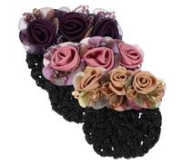 FRCOLOR 3 Pièces Tissu Fil De Soie Simple Filet Poche Tête Clip Supérieur Accessoires Pour Cheveux Pince À Cheveux Pince À Un Mot Maille Épaisse Rouge Pinces À Cheveux Sèche-Cheveux