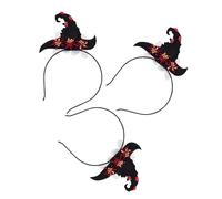 FRCOLOR 3 Pièces Witch Hat Headband With Floral Decor Lightweight Halloween Cosplay Hair Accessories For Party Dress-up