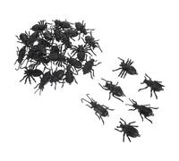 FRCOLOR 30 Pièces Modèles D'insectes en PVC Souples et Articulés pour Scènes et Fêtes à Thème, Insectes Noirs Réalistes pour Étudiants