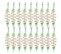 FRCOLOR 30 Pièces Porte-appâts de Pêche à Ressort Lumineux | Forme Spirale, Deux Perles Vertes Incluses, pour Carpe et Poissons Doux, Usage en Étang et Eaux