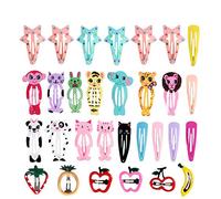 FRCOLOR 30pièces Barrettes Cheveux Métal Motifs Animaux Filles Garçon Fille Pinces Cheveux Style Dessin Animé Tout-petits Occasions